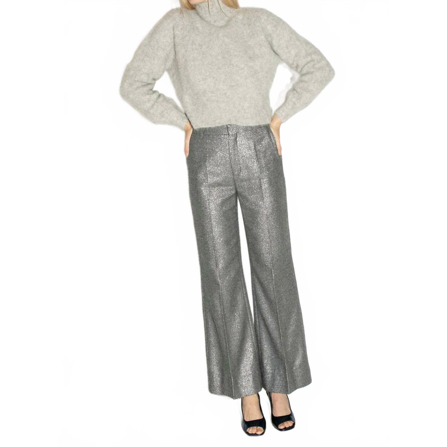 New Rodebjer Emma Flared Leg Pants In Pinstripe